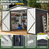 6x8 FT Outdoor Storage Shed, Garden Shed with Updated Frame Structure and Lockable Doors, Metal Tool Sheds for Backyard Garden