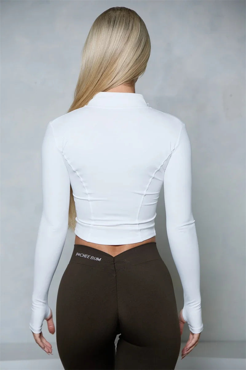 Women BUM New Sculpting Jacket Running Elasticity Yoga Jacket Slim Top Coat Women's Sports Jacket Gym Long Sleeves Women Zipper