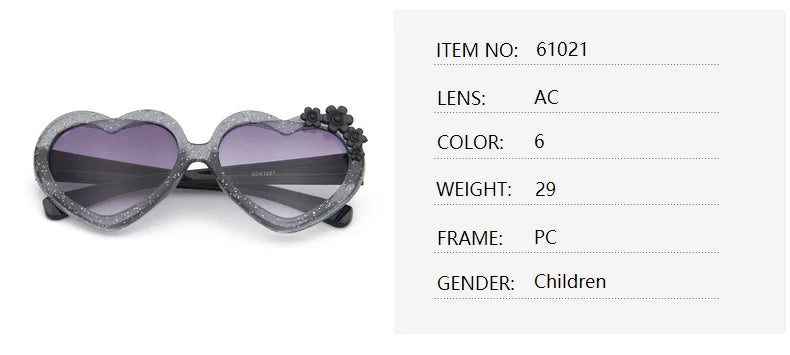 Girls Boys Love Heart Sunglasses Outdoor Sun Protection Children Lovely Flower Vintage Sun Glasses Classic Kids Eyewear UV400