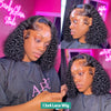 Glueless Wig Short Kinky Curly Bob Wig 12A Malaysian Lace Front Human Hair Wigs Wet And Wavy Water Wave Bob Wig 13x4 Frontal Wig