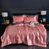 Luxury 100% Silk Bedding Set with Duvet Cover Set Double King Queen Size Bedding Cover Kit 4pcs Bed Cover Bed Linen Sets