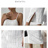 Elegant White Sling Dress Women Backless Sexy Long Dress Beach Vacation Solid Dresses Spring Summer Versatile Base Skirt
