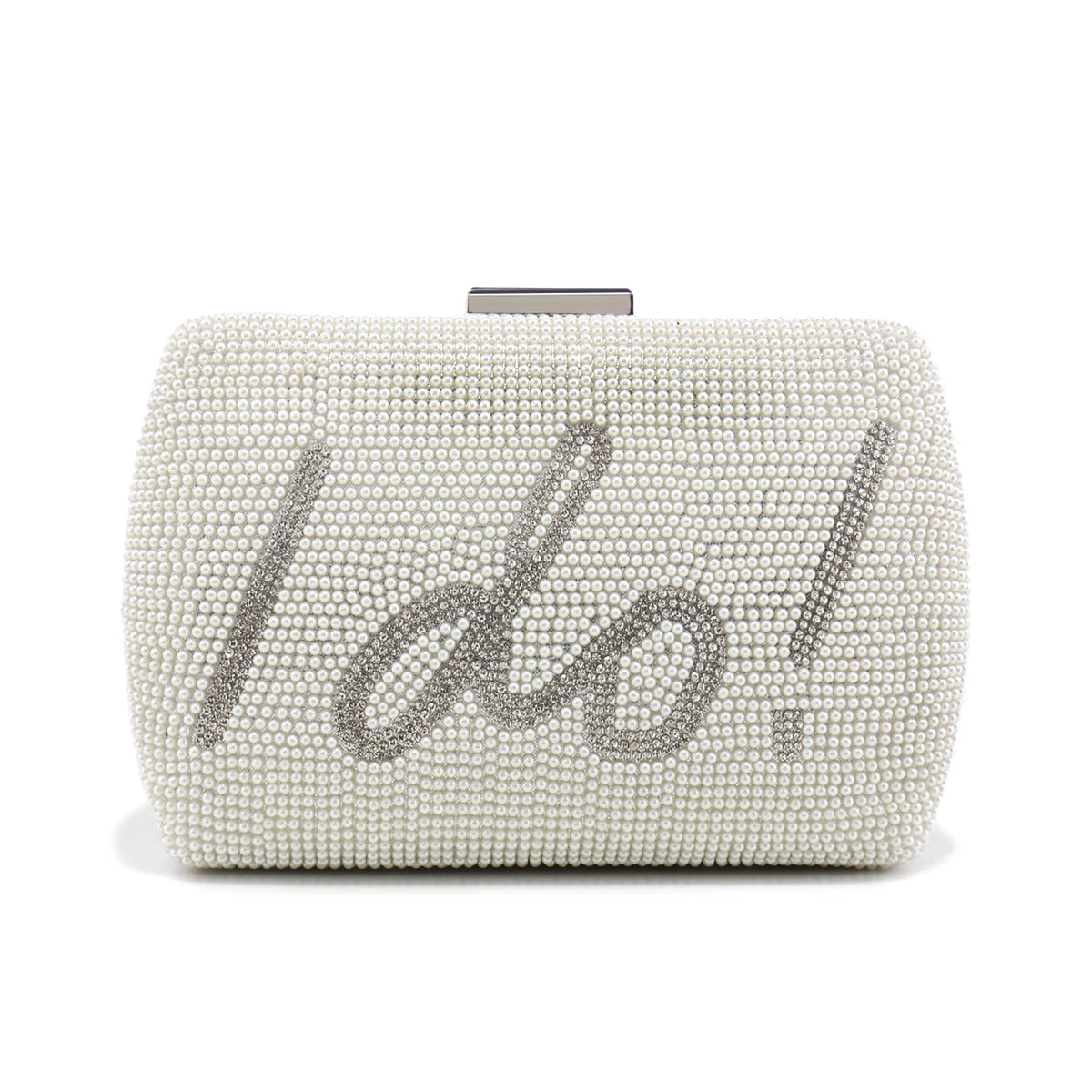 Beading Women Clutch Bags Pearl Hollow Out Metal Chain Shoulder Handbags Flap Glitter Rhinestones Party Dinner Prom Cocktail Eve