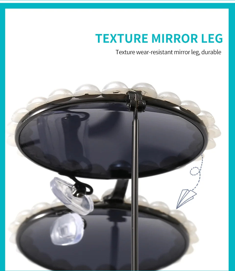 New Children's Circle Form Sunglasses Girl Decorative Pearl Frame Fashion Sun Glasses Cute Baby Outdoor Sunshade Eyewear UV400