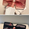 New Vintage Large Frame Sunglasses Women's Brand Designer Square Sun Glasses Women Travel Fashion Eyewear UV400 Gafas De Sol
