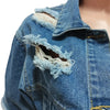 Fashion Broken Holes Long Sleeve Short Denim Jacket Ladies Trend Streetwear Casual Outerwear Women's Double Button Splicing Coat