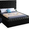 Bliss Collection Modern Contemporary Velvet Upholstered Bed with Deep Button Tufting and Storage Compartments and Footboard