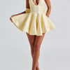 Women Halter Neck Short Dress Summer Jacquard Big Bow Backless Bandage Elegant Evening Party Dresses for Cocktail Prom Wedding