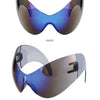 Y2k Oversized Sports Sunglasses Women 2000's Wrap Around Shield Goggle Men 2024 Luxury Brand Trends Punk Sun Glasses Male Oculos