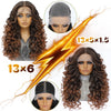 Latisha 13X6 HD Synthetic Lace Front Wigs Curly Pre Plucked Lace Frontal Wig with Bangs for Women Highlight with Babyhair 24Inch