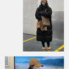 EVNISI Women Zipper Up Pockets Down Coat oversize Loose Coat Turtleneck Thicken Long Coat Women Casual Parkas 2024 Autumn Winter