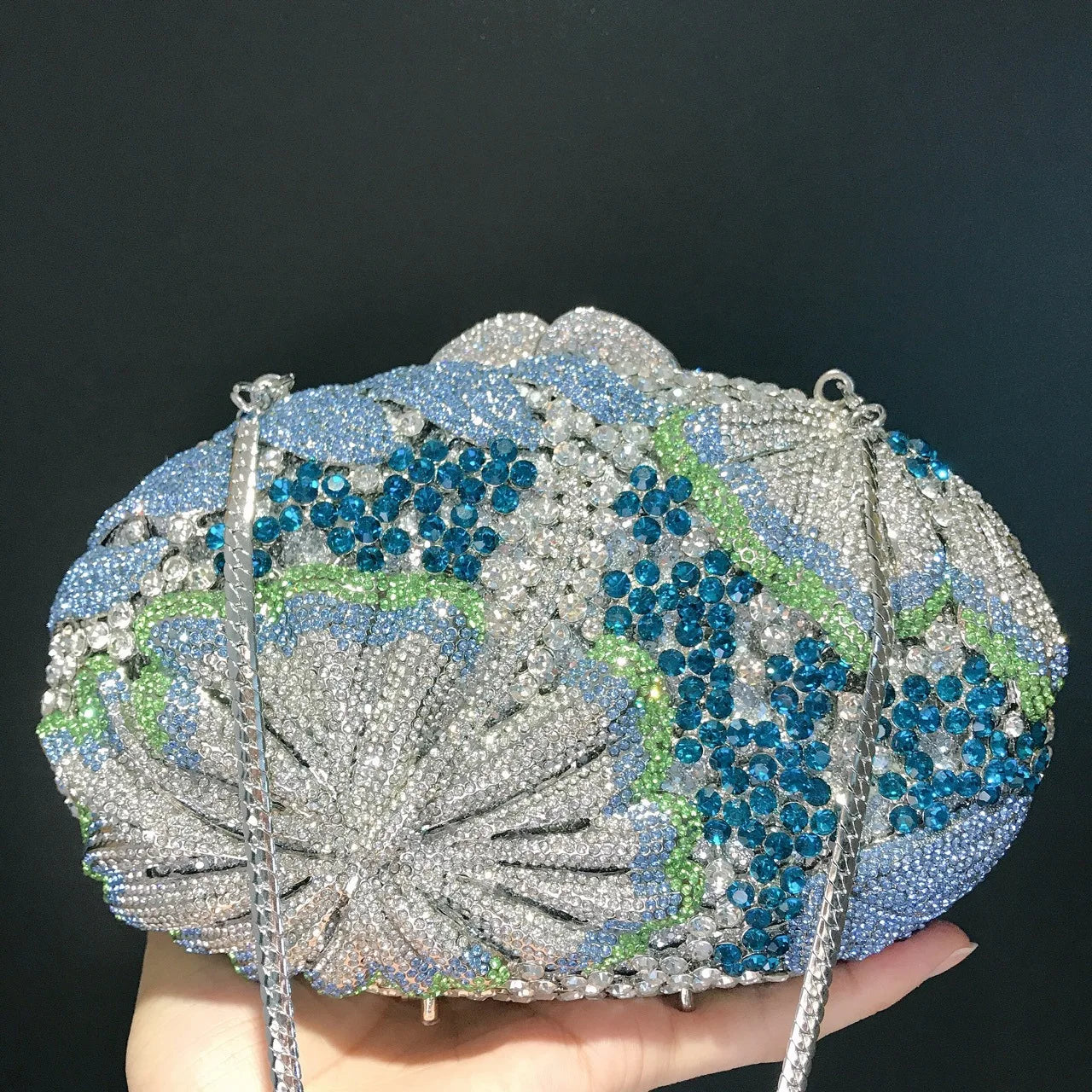 Crystal Wrap Diamond Banquet Clutch Bag Bridal Handbag Flower Rhinestone Evening Bag Metal Chain Diamond Bag Women Vintage Bag