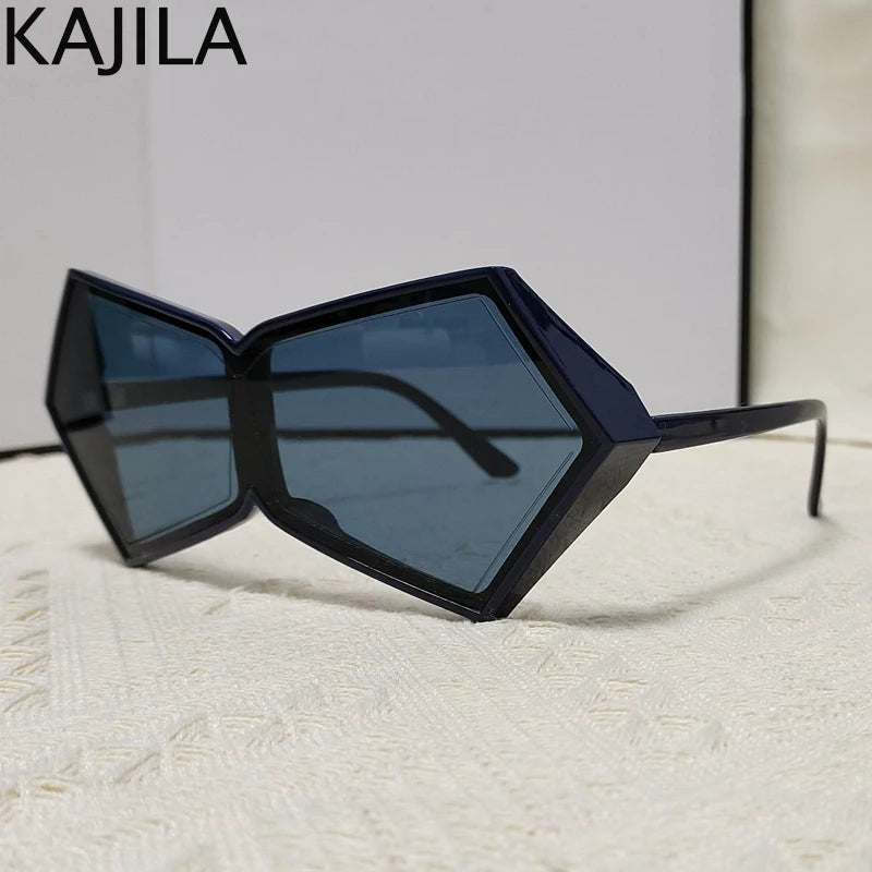 Oversized Square Punk One-piece Sunglasses Women 2024 Luxury Brand Big Frame Shield Sun Glasses For Ladies Wrap Eyewear Goggle
