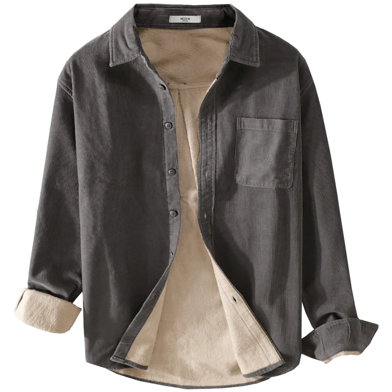 New Designer Italy Quality Brand Shirts For Men Fashion Cotton Corduroy Warm Long-sleeve Thickened Plus Size Top Clothes Camisa
