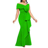 Elegant Dresses for Women One Shoulder Sleeveless Ruffles Mermaid Floor Length Luxury Birthday Party Dinner Vestidos Mujer Dress