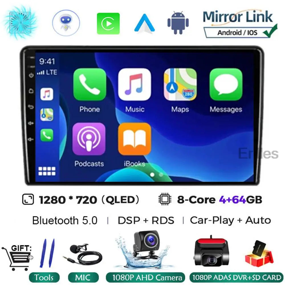 For Nissan NP300 NAVARA Platform Chassis D40 Pathfinder R51 2004 - 2012 8+256G Car Radio Wireless CarPlay Android 13 QLED Screen