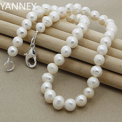 High Quality Fashion Long Pearl Necklace Pearl 925 Silver Jewelry For Women Statement Necklace