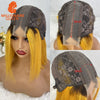 Vietname Super Double Drawn Bone Straight 2x6 Bob Wig with 100% Human Hair Orange Candy 250% Density For Black Women
