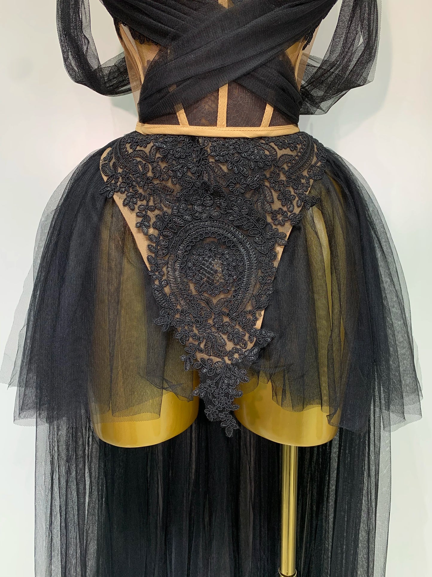 Women Sexy Strapless Pink Mesh Two Pieces Set Prom Gown Celebrate Birthday Nightclub Party Singer Stage Performance Costume