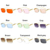 Square Rimless Sunglasses Women Men Cut Edge Golden Leopard Small Frame Sun Glasses Designer Retro Shade Eyewear UV400 oculos
