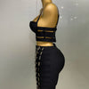 2025 New Arrival High Quality Women Sexy Bandage Tops Fashion Pencil Skirts Set Nightclub Party Celebrate Women's Set