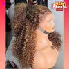 500 Density P30/27 Color Afro Kinky Curly 360 HD Lace Frontal Wig Human Hair Ready To Go Preplucked Brazilian Hair Wig For Woman