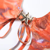 Weird Puss Halter Metal Buckle Dress Women Y2K Hollow Backless Summer Trend High Split Ruffles Sexy Elegant Bandage Maxi Bodycon