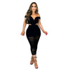 S10632 Sexy Slimming Mesh Splice Bum Covering Visibility Elastic Off-Shoulder 2-Piece Set European And American Style