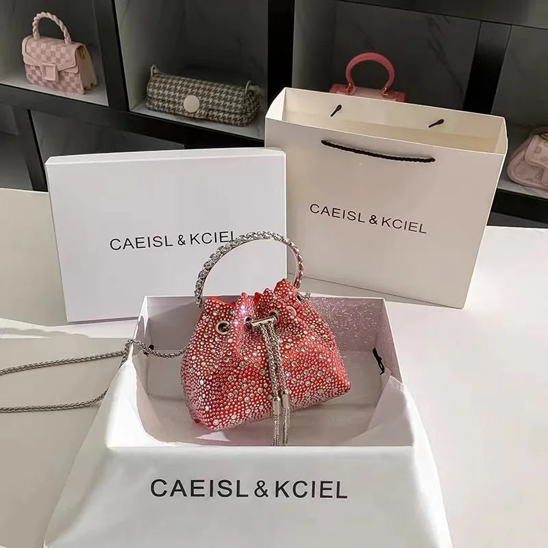 Wedding Party Clutch Purse Glitter Shiny Diamond Banquet Bag Women's Handbag Luxury Fashion Evening Bag Shoulder Chain Bag