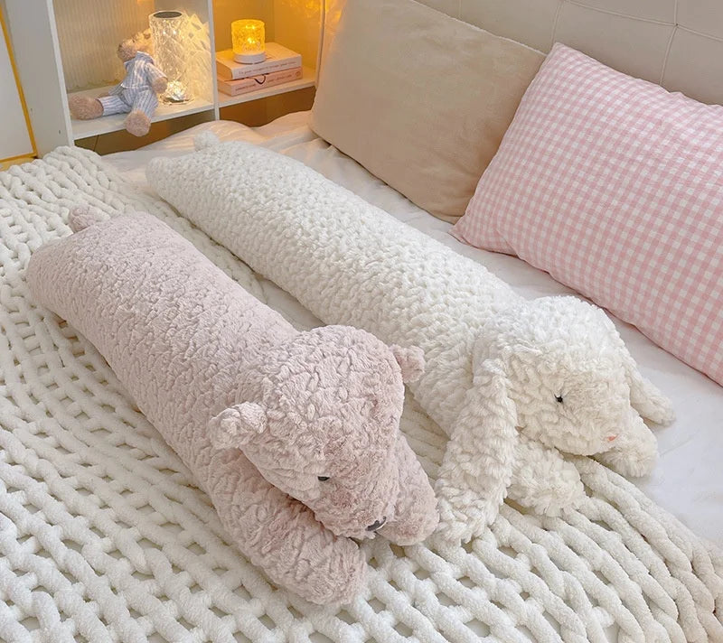 Large Rabbit Body Pillow Long Bear Cute Stuffed Animal Rabbit Sleeping Cushion Decorative Body Pillow Chair Back Cushion Decor