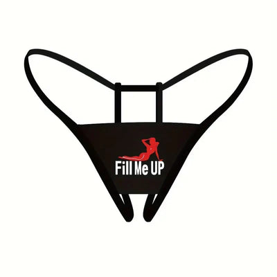Sexy Silhouette Slogan Print Lingerie Seductive Women's Underwear Thongs Super Hot G-string Thin Strap Low Waist Elastic T-back