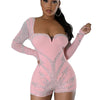 Znaiml Elegant Long Sleeve Playsuit Nightclub Rompers Birthday Outfits Woman Sparkly Diamonds Rhinestone Short Jumpsuits Luxury