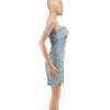 Rompers Women One Piece Elegant Splice Denim Jumpsuits Sexy Slim Fit Strapless Sleeveless Short Pants Sheath Playsuits