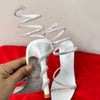Star style Luxury Crystal Snake Coiled Women Sandals Sexy Stiletto High heels Gladiator Sandals Summer Fashion Party Prom Shoes
