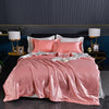 Luxury 100% Silk Bedding Set with Duvet Cover Set Double King Queen Size Bedding Cover Kit 4pcs Bed Cover Bed Linen Sets