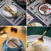 24Pcs Stainless Steel Dinnerware Set Black Gold Cutlery Spoon Fork Knife Western Cutleri Silverware Flatware Tableware Supplies