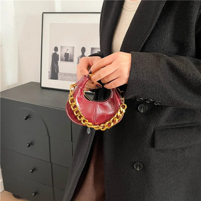 2024 Autumn Winter Mini Crossbody Bags For Women Luxury Half Moon Handbags For Ladies Purse Handle Bags Female Small Bag