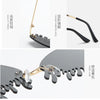 New personalised rimless sunglasses male Europe and the United States prom weird trend of irregular tears sunglasses female