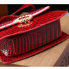 Fashion Diamonds Women Handbags 2023 Red Genuine Leather Lady Shoulder Messenger Bag Crocodile Pattern Portable Shell Tote Bags