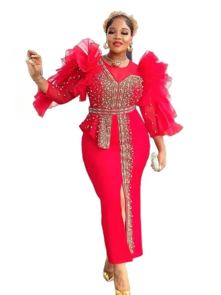 Elegant African Dresses for Women 2025 New Africa Clothing Plus Size Turkey Wedding Party Long Dress Dashiki Ankara Outfits Robe