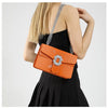 Crocodile Embossed Shoulder Bags For Women Flap PU Leather Fashion Rhinestone Decor Small Square Crossbody Bag Designer Handbag