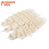 FASHION IDOL 24 Inch Synthetic Hair Water Wave Braiding Hair Extensions Ombre Rainbow color Deep Wave Curl Twist Crochet Hair