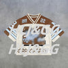 HLJ&GG Spring Summer New Letter Print Mesh Loose Basketaball Tshirts Women V Neck Short Sleeve Tops Fashion Pullover Streetwear