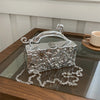 Leopard handle Luxury Gold Silver Party Evening Bag For Women Chain Clutch Handbags And Purses Mini Crossbody Shoulder Phone Bag