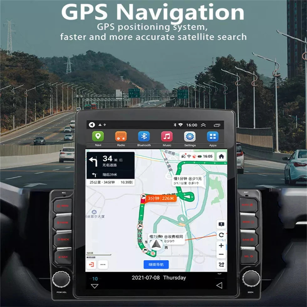 For Tesla Style 2 Din Android 14 Car Radio For Nissan Hyundai Kia Toyota Multimedia Video Player Navi Stereo Carplay Mirror link