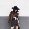 Hepburn Style Women Flatcap New French Elegant Flat-top Cap Dame Hat Retro Wide Brim Felt Hat Women