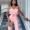 Women Sexy Jumpsuit Breast Wrap Spring Summer Fashion Female Elegant White Empire Casual Straight Long Jumpsuits