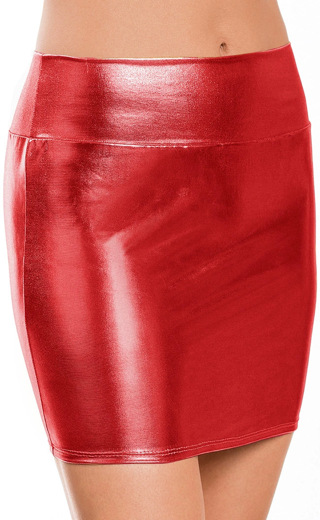 Autumn and Winter Mid-Length Imitation Leather Bronzing plus Size Skirt