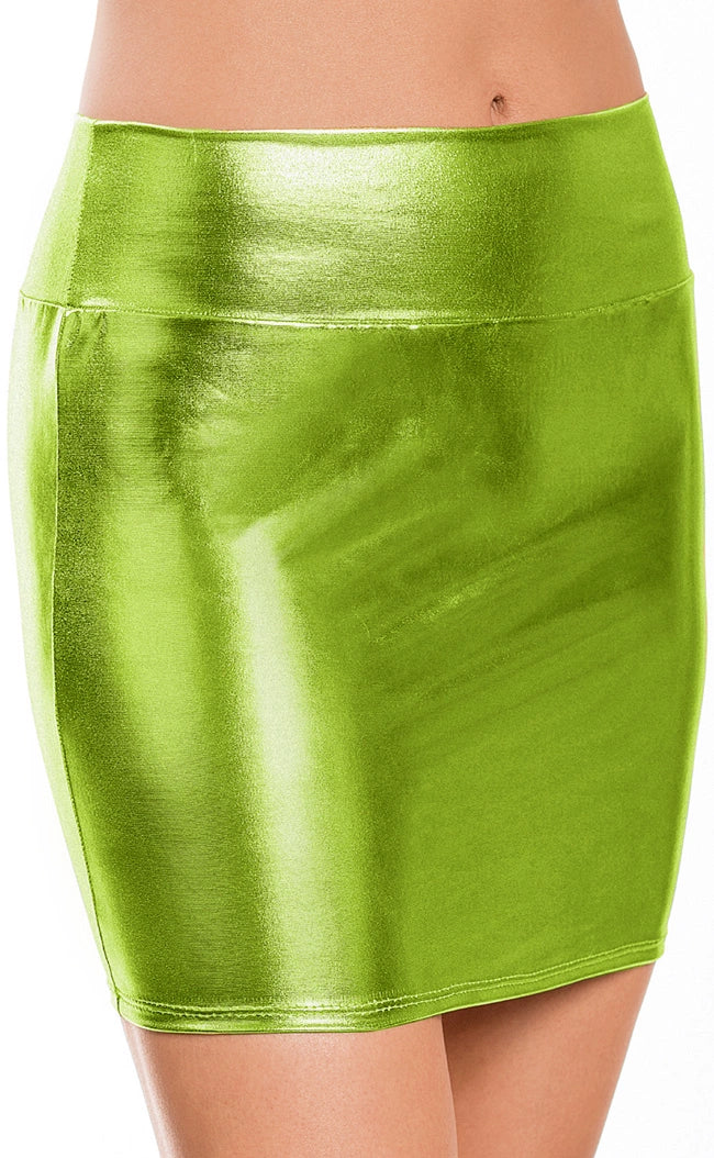 Autumn and Winter Mid-Length Imitation Leather Bronzing plus Size Skirt