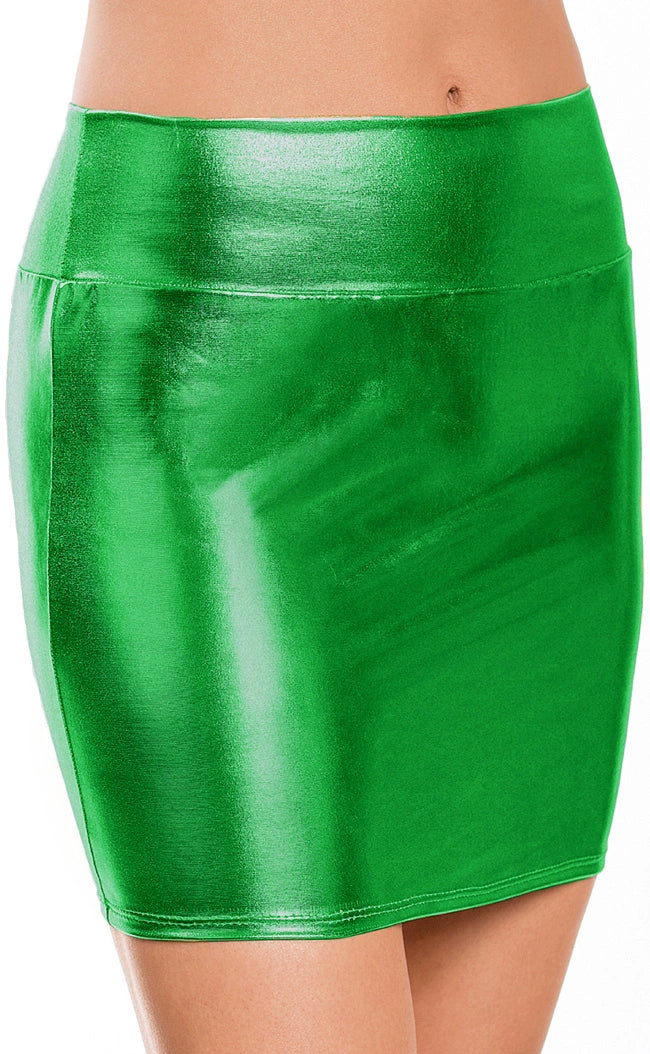 Autumn and Winter Mid-Length Imitation Leather Bronzing plus Size Skirt